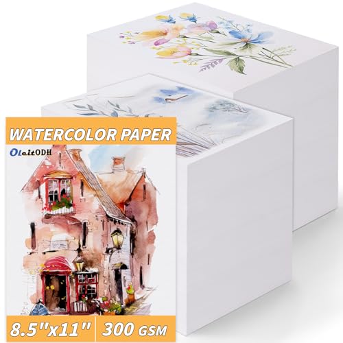 150 Sheets 100% Cotton Watercolor Paper Bulk -140LB/300GSM Art Paper-8.5 x 11 inch Painting & Craft Paper, Finger Paints, Watercolor, Tempera, Drawing, Art Room & Home School Crafts - style: 8.5x11in-140LB/300GSM