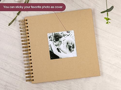potricher 10 x 10 Inch DIY Scrapbook Photo Album 80 Pages, Yellow - color: Yellow, size: 10 Inch 80 Pages