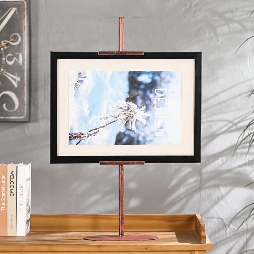 Adjustable Easel Stands for Display, Tabletop Easel Stand for Picture Frames up to 28", Antique Heavy Duty Sign Stand for Art Paintings Photos, Picture Easel with Base for Home Office Galleries - color: Antique Copper
