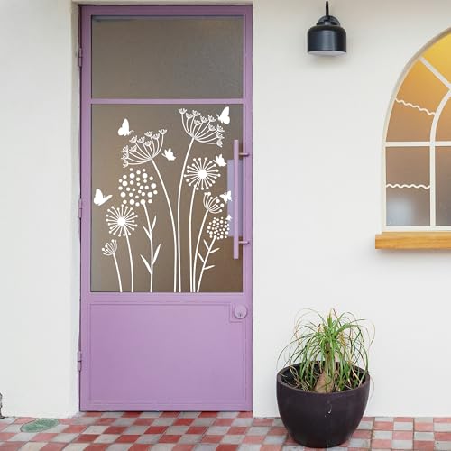 Large Flower Stencils for Painting,8 Pcs Reusable Dandelion Stencils for Painting on Wood Fence Walls Fabric Glass (Dandelion) - color: Dandelion(8Pcs)
