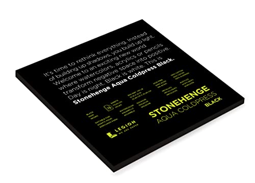 Legion Stonehenge Aqua Black Watercolor Paper Pad - 10" x 10", Cold Press, 15 Sheets - size: 10" x 10"