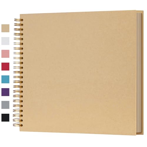 potricher 12 x 12 Inch Large DIY Scrapbook Photo Album 80 Pages, Yellow - color: Yellow, size: 12 Inch 80 Pages