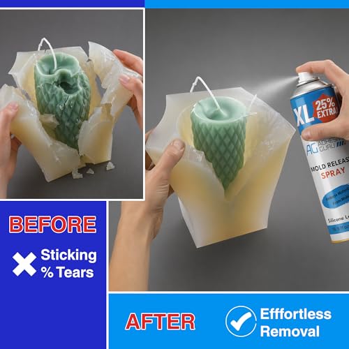 Silicone Mold Release Spray (16.9 fl oz / 500ml) Release Agent for Epoxy Resin, Candle & All Molds | Smooth, Non-Stick Lubricant for Easy Removal - size: 1 Pack