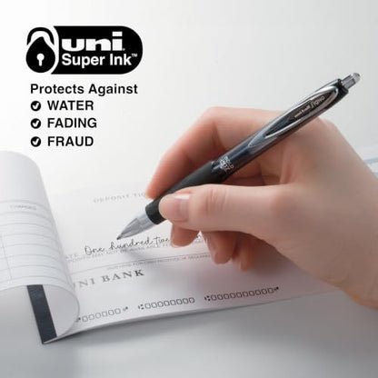 uniball™ 207 Gel Pens, Black Ink, 1.0mm Bold Point, Retractable, 12 Count | Smooth Writing, Fraud-Resistant, uni Super Ink™ - size: 1 Count (Pack of 12)