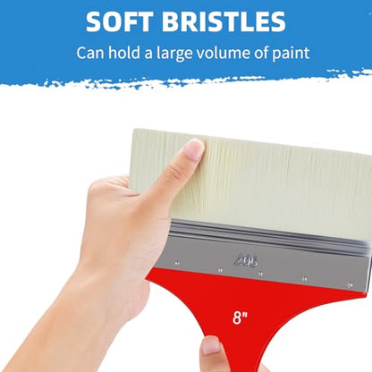 Large 8 Inch Flat Paddle Paint Brush | Scale Brush, Blending Paint Brush, Wide Flat Paint Brushes for Oil and Acrylic Paints - color: Flat, size: 8''