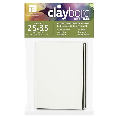 Ampersand Claybord | 2.5x3.5-5pk | 1/8" Flat|Ink & Acrylic Painting Panel