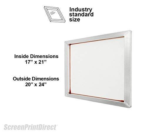 Aluminum Screen Printing Frame 20x24-230 Count White Mesh Silk Screen | Pre-Stretched Screen Printing Frame, Aluminum Screen Mesh, High Tension, Mesh Counts 40-230 Available, Made In USA - size: 230