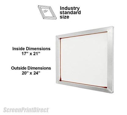 Aluminum Screen Printing Frame 20x24-155 Count White Mesh Silk Screen | Pre-Stretched Screen Printing Frame, Aluminum Screen Mesh, High Tension, Mesh Counts 40-230 Available, Made In USA - size: 155