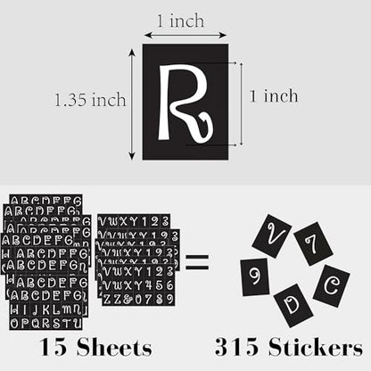 1 Inch Letter Stencils Numbers Templates 315 Adhesive Stencils for Painting, Glass Etching & Wood Burning Sticker Stencil Letters Numbers for DIY Crafts, Fabric, Mailbox, Art Projects, etc (PengStik) - style: 1 inch PENGSTIK