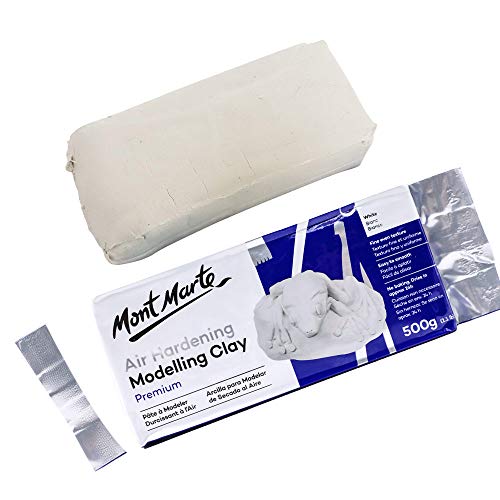 White Modelling Clay Air Dry by Mont Marte, 500g (1.1lb), Ideal Gift for Professional Artists - color: White, size: 500g - 1 Pack