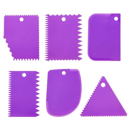 PATIKIL 6 Pcs Plastic Clay Scraper, 1 Set Pottery Tools Soft Carving Scraper Kit Clay Sculpting Tools Ceramics Cutter for Beginners Pottery Modeling, Purple - color: Purple