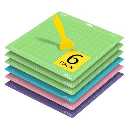 12x12 Cutting Mat 6-Pack (Standard, Light, Strong, Fabric Adhesive) Compatible with Cricut Maker 3/4/Maker, Explore 3/4/Air 2/One, Multi Adhesive Sticky Craft Mats Accessories - color: variety for cricut (5 pack)