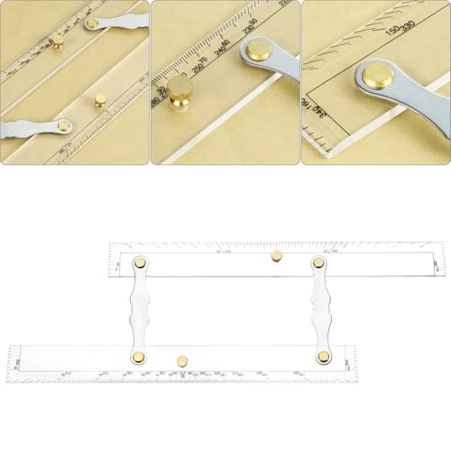 QWORK Parallel Ruler with Clear Markings, 12 in Navigation Plotting Tool, Clear Scale Nautical Plotter, Mapping Points to Pull Parallel Ruler