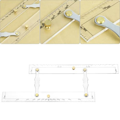 QWORK Parallel Ruler with Clear Markings, 12 in Navigation Plotting Tool, Clear Scale Nautical Plotter, Mapping Points to Pull Parallel Ruler