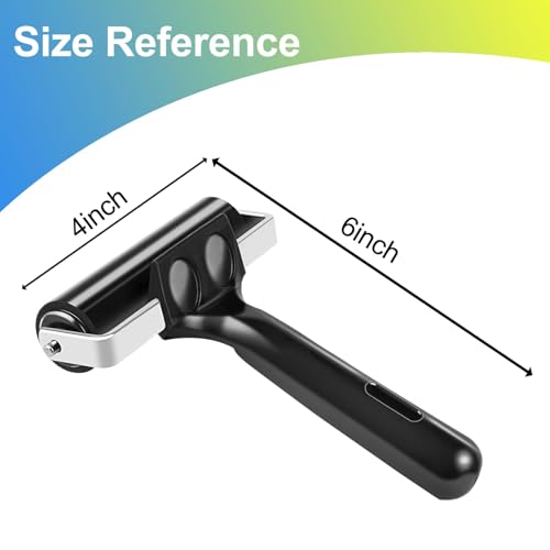 4 Inch Professional Rubber Roller with Comfort Grip Handle - Stainless Steel Core Printmaking Tool for Art Printing, Craft Creation, Gluing, Floor Installation & Marine Applications
