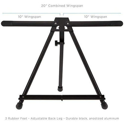 SoHo Urban Artist Black Aluminum Tabletop Easel Stand, Portable Easel for Display, Painting Canvas and More, Set of 10 - size: 10 Units