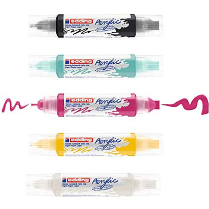 edding 5400 Acrylic 3D Double Liner Set, 5-Marker Set - color: basic