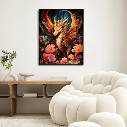 Paint by Numbers Kit for Adults, Dragon DIY Painting Kit, 16x20 Inch - color: CYOP1P14