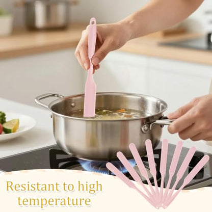 9 Pcs Silicone Jar Spatulas, Narrow Heat-Resistant Reusable Scraper, Pink | Long Handle Kitchen Spatulas, Cake Cream Spatulas Set, Non-Stick Heat Resistant for Jam, Paint, Sourdough, Waxing, Resin - color: Pink