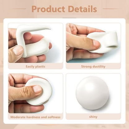 Soulchen Polymer Clay White, Oven Bake Clay, Non Toxic, 19.84 Pounds for Modeling, Jewelry, Sculpting, DIY and Projects