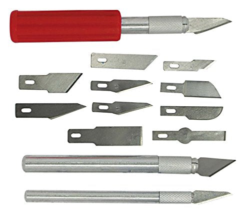 SE 16-Piece Hobby Knife Set with Aluminum Collet Chucks - 813PK