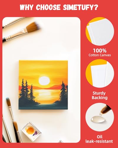Simetufy 72 Pcs 4x4inch Mini Canvas Boards for Painting, Square Art Panels - size: 4"x4"- 72 pack