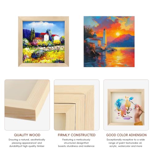 10 Pack 4x4 Inch Unfinished Wood Panel Boards for DIY Painting Art Crafts - size: 4"×4" 10 Pack