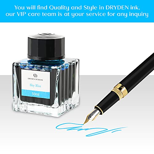 Ink Bottle for Fountain Pen | Luxury Edition, Smooth Flow, Compact Designed 50ml Sky Blue - color: Blue [Sky Blue] Ink Bottle