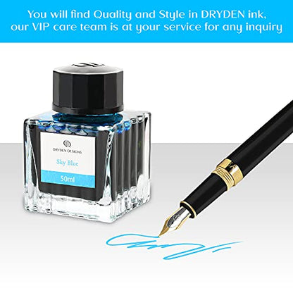 Ink Bottle for Fountain Pen | Luxury Edition, Smooth Flow, Compact Designed 50ml Sky Blue - color: Blue [Sky Blue] Ink Bottle