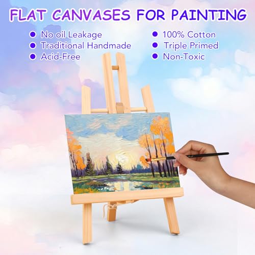 FUMILE Canvas Boards for Painting 5x7 Inch, 84 Pack Small Canvases Value Pack, Primed Acid-Free Blank Canvas Panels for Beginners & Artist, Painting Canvas for Classroom and Painting Parties., White - size: 5x7in