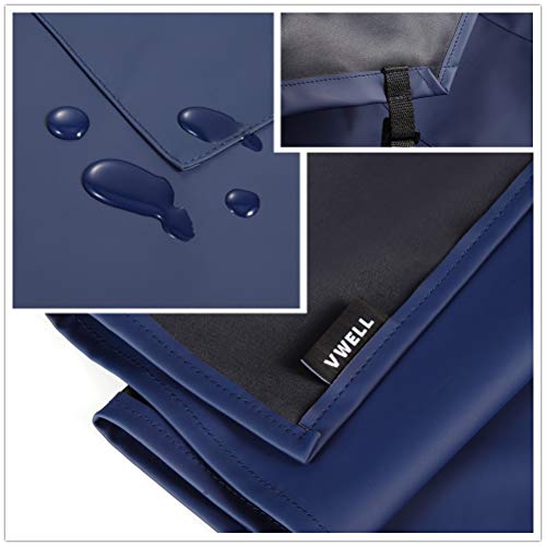 Waterproof Rubber Vinyl Apron W/ 2 Pockets - Lab Apron for DishWashing,Grooming - color: Blue