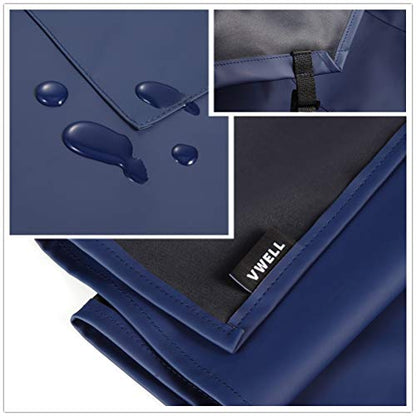 Waterproof Rubber Vinyl Apron W/ 2 Pockets - Lab Apron for DishWashing,Grooming - color: Blue