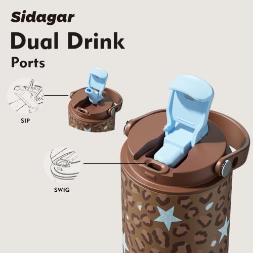 26 oz Insulated Stainless Steel Tumbler with Straw & Handle Black - color: Brown