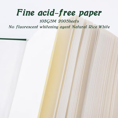 Mix Media Pad,3.5"x5.5" Small Hardcover Leather Art Sketchbook,105 GSM 200 Sheets/400 Pages Acid Free Artistic Painting Drawing Sketching Writing Paper, Handy Pocket Journal Notebook.Blackish Green - color: 105gsm-blackish green