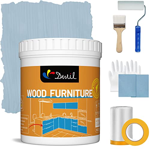 DWIL Acrylic Wood Paint for Furniture - Semi-Gloss Paint Suitable for Wood Surface Renovation, Water-Based All match Paint, Non-Toxic & Odorless, Eco-Friendly & Healthy (32OZ, Light Blue) - color: Light Blue