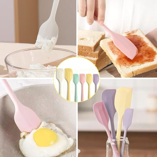 6 Pack Silicone Spatulas 10.9 in Large & 8.2 in Small, Nonstick Heat Resistant Mixing Tools for Baking Cookware - color: 6 Pcs large&small
