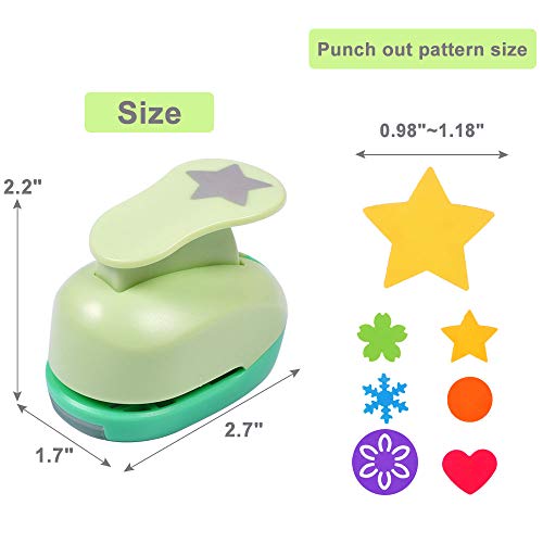 Paper Punches for Crafting Hole Punch fr Kids 1 Inch Craft Hole Punch Shape - style: 6 Diffrent Shapes Set 1