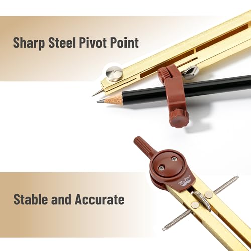 Mr. Pen- Metal Geometry Compass, Center-Wheel Design - color: Gold