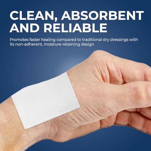 MED PRIDE Sterile Non Stick Pads for Wound Care and Wounds, Highly Absorbent, Painless Removal, Individually Wrapped (3x4 Inch (Pack of 100)) - size: 3x4 Inch (Pack of 100)