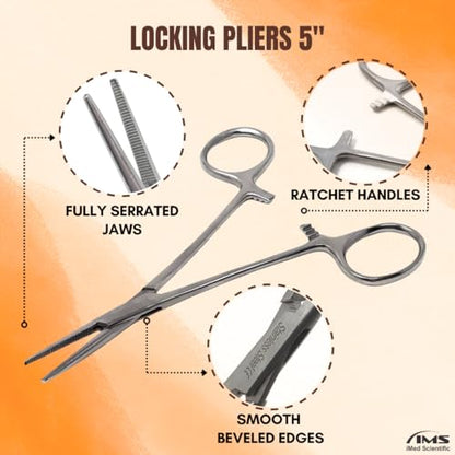 Precision Craft Knife Kit Includes 100 Carbon Steel Blades #10R, Handle No 3, Blade Remover Box & Self Locking Clamps All-in-One Hobby Knife Set for Model Making, DIY Projects, Home and Studio Use