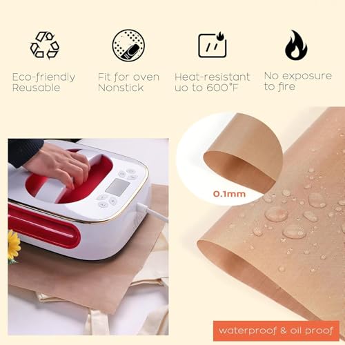 XEUZK Sublimation Shirts Tool Kits with 8 T Shirt rulers, 3Pack Teflon Sheet for Heat Press 12 x 16in, Heat Resistant Gloves with Silicone Bumps, 2 Rolls Heat Resistant Tape, 2Pcs Sublimation Pencil - color: White