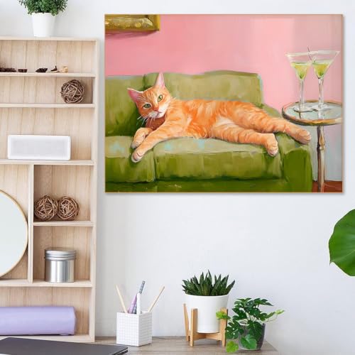Orange Cat Diamond Art Kits for Adults Diamond Painting Kit for Beginner - color: DP04365, size: Round Drill