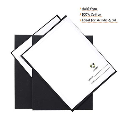 CONDA Black Canvas Panels 5x7 inch, Pack of 14, 100% Cotton Acid-Free, 8 oz Gesso-Primed, Art Boards for Oil & Acrylic Painting - size: 5"x7"