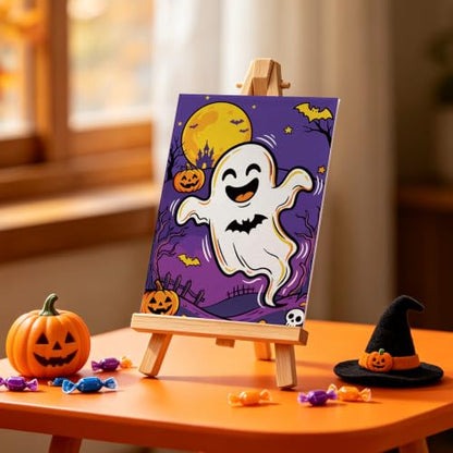Niteform Pre Drawn Canvas to Paint, Pre Printed Canvas Boards, Pre Stretched Outline Painting Kits for Beginners, Adults, Party Favors & Spring Craft Activities (5 * 7-Halloween) - style: 5*7-Halloween