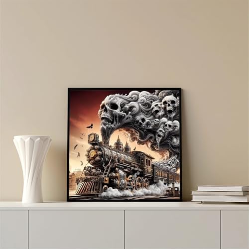 Xoaoes Skull Diamond Art Kits for Adults, Train 5D Diamond Painting Kits - color: CM051