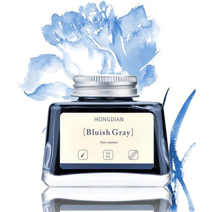 Hongdian Fountain Pen Bottled Ink Bluish Gray, 60ml Fountain Pen Bottled Ink, Non Carbon - color: Bluish Gray