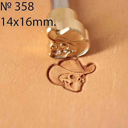 DandS ltd Leather Stamp Tool,Skull with Hat, Professional Steel Craft Tool for Leatherworking, Embossing, Carving & Stamping Leather Projects, Belts Wallets & DIY Projects Compatible with Mallet #358 - color: Skull with Hat 0.55x 0.63"