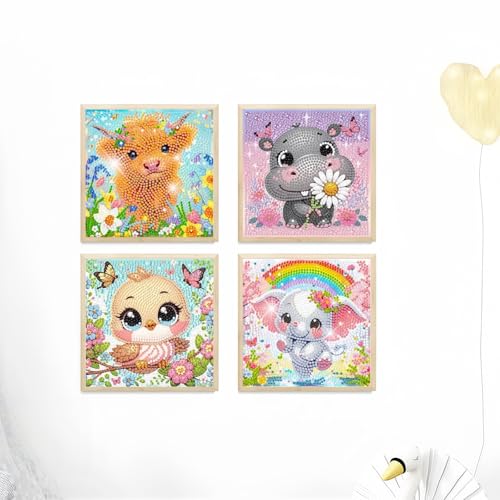 5DDIYART 6 Pack Elephant Diamond Art Kits for Kids Beginners - color: KD72+73+74+75+76+77-1