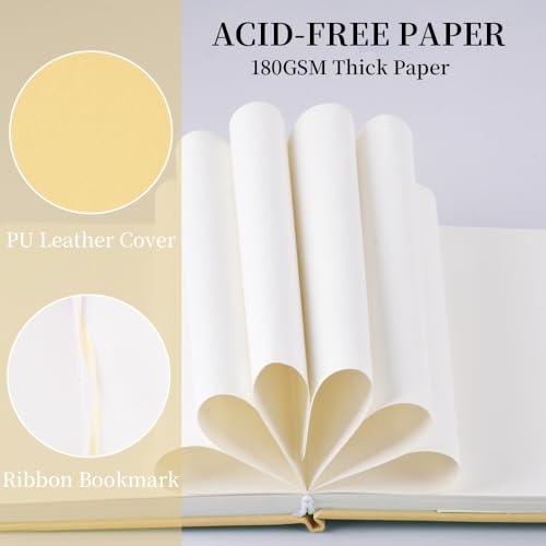 5.7x4.1in Hardcover Blank Sketchbook for Drawing 180gsm 96Pages,Yellow - color: PU Cover-5.7x4.1in-Yellow