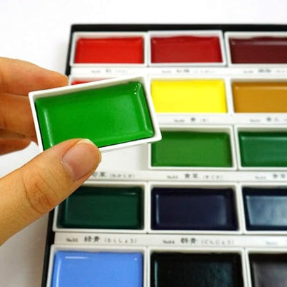 Kuretake Gansai Tambi Watercolor Paint Set, 36 Colors, Made in Japan | 36 vivid opaque colors, non-granulating pigment, large pans, palette & color chart, Professional Use, Artist Grade